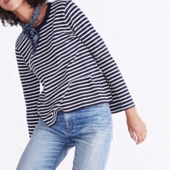 ISO Rivet & Thread Bell-Sleeve Striped Tee - Picture 2 of 2